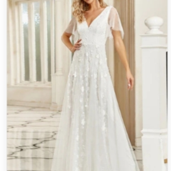 Ever Pretty Ivory Floral Embroidered Dress - Picture 1 of 7